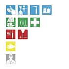 Piktogramm-Serie 1 Notfallmedizin groß oder klein Erste-Hilfe-Symbole