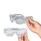 Schutzbrille für Brillenträger farblos Überbrille mit Seiten- und Augenbrauenschutz