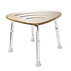 Bad-Duschhocker Aluminium Bambussitz Höhenverstellbare Sitzhilfe für den Sanitärbereich