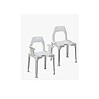 Duschstuhl TAYO weiß/lichtgrau mit Armlehnen