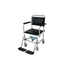 Toilettenrollstuhl TRS 130 grau-schwarz mit Eimer