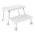 Zweistufenschemel Aluminium weiß 42 x 22,5 x 27 cm