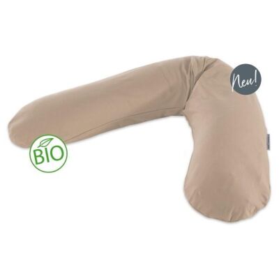 Außenbezug für Theraline Stillkissen BIO cappuccino Ersatz- oder Wechselbezug für Original Theraline Stillkissen