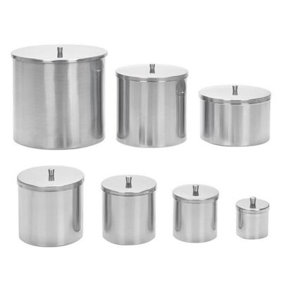 Watte- und Tupferbehälter mit Knopfdeckel Edelstahlbehälter