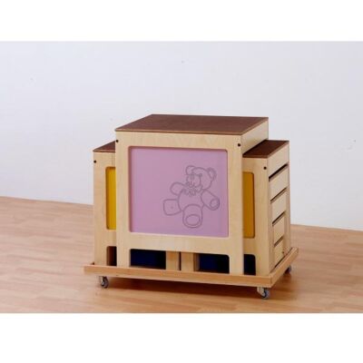 Transportwagen mit 4 Schwenkrollen für Hockertreppen