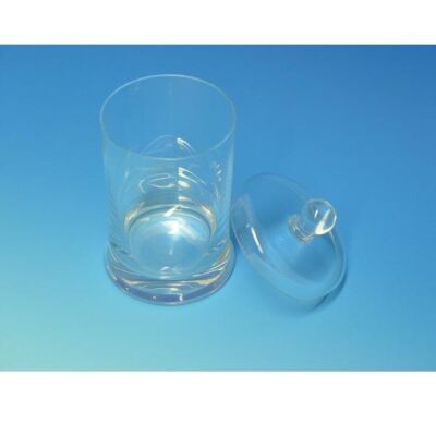 Glaszylinder mit Überfall-Glasdeckel Laborzylinder von Karl Hecht in verschiedenen Ausführungen