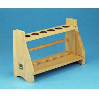 Reagenzglasgestelle aus Holz 6 Gläser Ø 22mm ohne Stäbe Reagenzglasständer von Karl Hecht