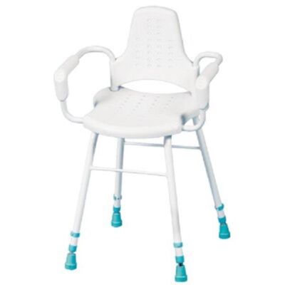 Duschstuhl PRIMA mit Lehne bis 190 kg belastbar