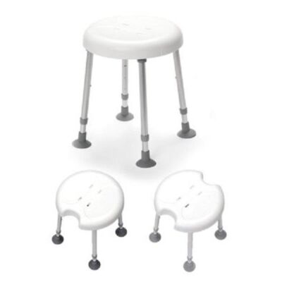 Duschhocker DELPHI 2PLUS mit 2 Ausschnitten höhenvstb. weiß