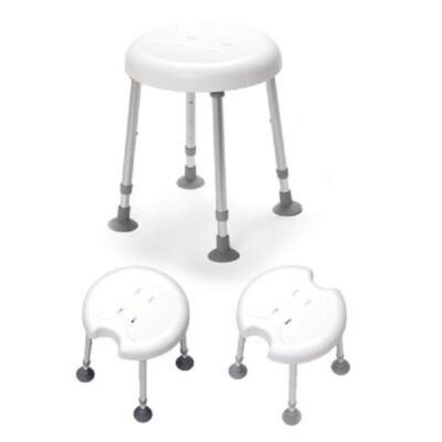 Duschhocker DELPHI PLUS mit Ausschnitt höhenverstellbar weiß