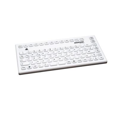 Induproof Smart Compact wasserdichte Silikon-Tastatur weiß Hygienetastatur TKG-086-IP68