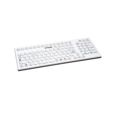 Wasserdichte Voll-Silikon-Tastatur mit Nummernblock weiß Hygienetastatur TKG-106-IP68