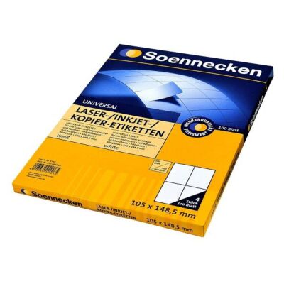 Universal-Etiketten 105x148 mm 400 Stück Mehrzwecketikettenblätter von Soennecken