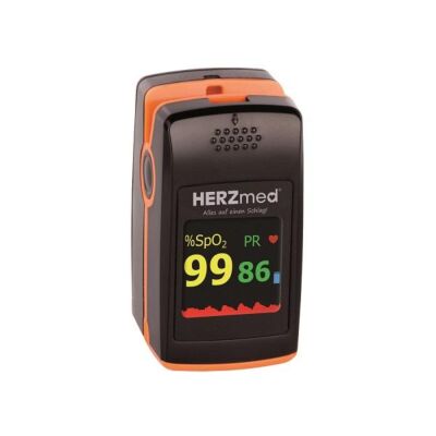 PC-60E Fingerpulsoximeter schwarz-orange Sauerstoffmessgerät
