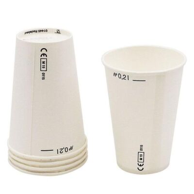 Trinkbecher aus Papier 200 ml weiß 100 Stück Pappbecher