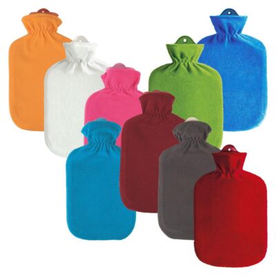 Fleecebezug Kunterbunt mit Wärmflasche 2 l Mit Kuschelbezug in leuchtenden Farben