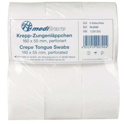 Krepp-Zungenläppchen Abschnitte 160x55 mm, perforiert