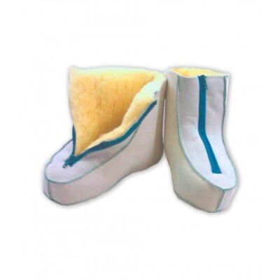 Reha-Schuhe medizinisches Fell mit RV natur Gr. 45/46