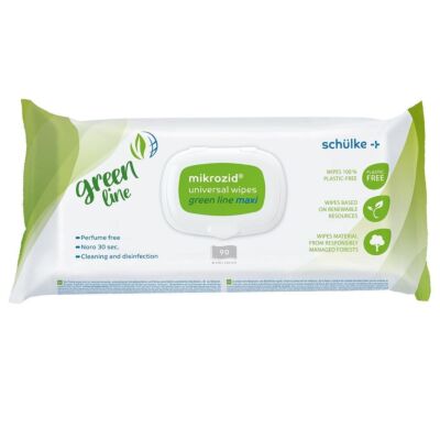 Mikrozid universal wipes green line 90 Tücher 23 x 25 cm Hauptbild