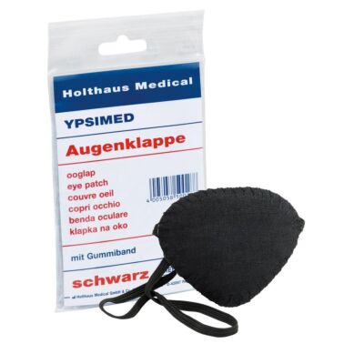 Augenklappe steif mit Gummiband schwarz
