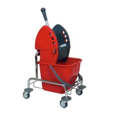 Einfachfahrwagen verchromt mit 15-Liter-Eimer