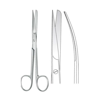 Schere 14,5 cm, gebogen, sp/st