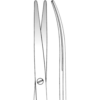 Präparierschere fein, gebogen