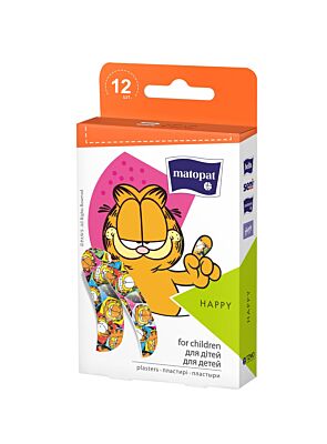 Kinderpflaster Garfield Strips Happy 12 Stück Kinderpflasterset mit 12 Pflastern in 2 Größen