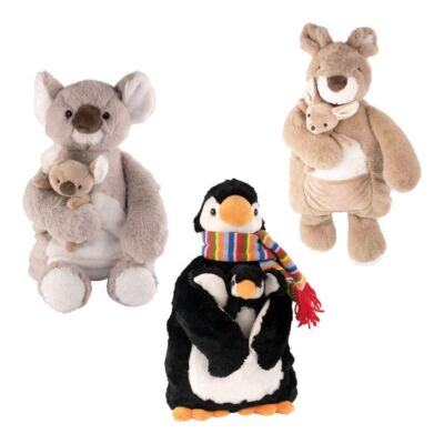 Kuschelfamilie Tiere Set mit Wärmflasche und Kirschkernkissen