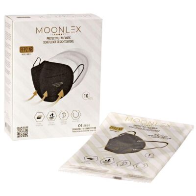 Moonlex FFP2 Masken schwarz 10 Stück