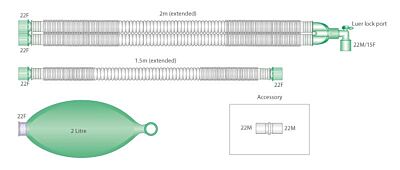 COMPACT-Beatmungssystem 2m komplett mit 2l-Beutel 35 Stück