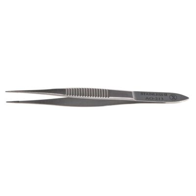 Fadenpinzette, gerade, 90 mm, 20 Stück mit Halteplatte