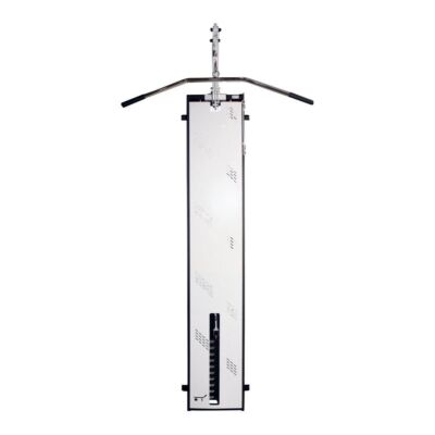 Zugapparat vertikal zur Wandmontage Design eckig Trainingsgerät mit verchromten Latissimusbügel