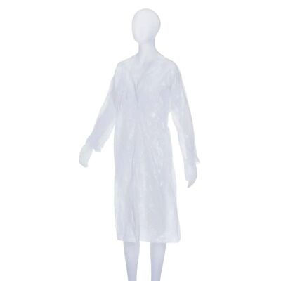 Med Comfort Besuchermäntel PE mit Kragen 10 x 50 Stück