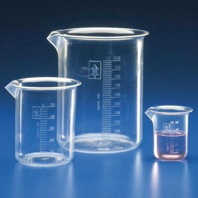 Messbecher PMP graduiert niedrige Form kristallklar Laborbecher