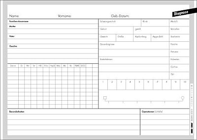 Diagnosekarten DIN A5 In verschiedenen Ausführungen