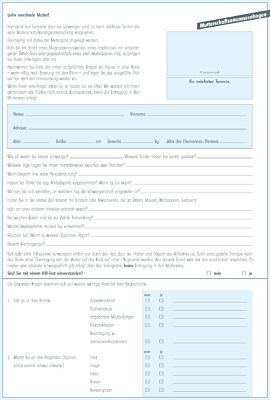 Mutterschaftsanamnesebogen DIN A4 Gynäkologie 100 Stück Wichtige Auskünfte über die werdende Mutter