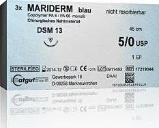 Mariderm Nahtmaterial DS19 70 cm blau monofil Nahtmaterial von Catgut