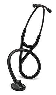 Littmann Master Cardiology Stethoskop 69 cm Black Edition Kardiologie-Stethoskop mit einseitigem Master-Bruststück, Dual Frequency Membran