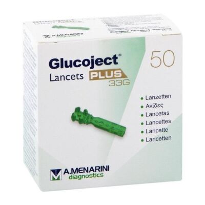 Glucoject Lancets PLUS Lanzetten 33 G 50 Stück Lanzetten zur Blutentnahme für die Blutzuckermessung