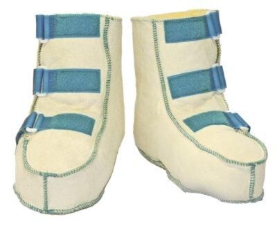 Reha-Schuhe medizinisches Fell mit Klett Gr. 31/32 natur