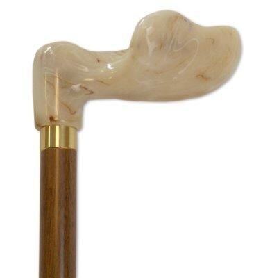 Fischer-Stock Griff marmoriert Kirschbaum Gehhilfe von Gastrock