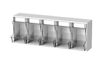 PicBox Kanülenspender mit 5 Schütten Wandmodell First-in/First-out-Prinzip