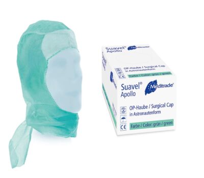 OP-Haube Suavel Apollo grün 100 Stück OP-Haube in Astronautenform