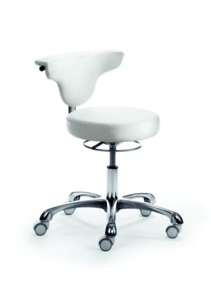 Funktionsdrehstuhl Kunstleder weiß Ergonomischer Arbeitshocker