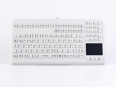 Induproof Advanced Silkon-Tastatur Hygienetastatur TKG-104-TOUCH-IP68 mit Touch-, Numpad USB