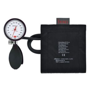 Blutdruckmessgerät boso clinicus I schwarz Ø 60 mm mit XL Klettenmanschette für starke Arme